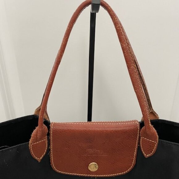 Vintage LONGCHAMP Black Le Pliage "Cabas" Modele Dispose Tote Bag - Picture 6 of 16